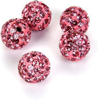 50pcs Adabele Grade A Suncatcher Crystal Rhinestone Pave Loose Beads 12mm Rose Pink Polymer Clay Disco Ball Spacers Compatible with Shamballa All Craft Jewelry Making DB12-3