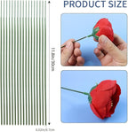 Green Floral Stems - 100pcs Plastic Flower Rods for Bouquets and Arrangements, Ideal for Crafts and Florists (30CM /12in)
