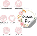 Custom Round Sticker Labels Personalized Stickers with Logo&Text Design Sticker for Wedding Favors Businesses Logo Birthday Gift Boxes Label 50-1000 Pack