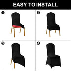 SUPERO Waterproof Spandex Chair Cover 25PCS, Stretch Dining Chair Covers, Polyester Outdoor Chair Covers, Protector Stretch Chair Cover for Party Universal, Banquet, Wedding Event, Hotel(Navy)