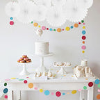 20 Pcs White Hanging Paper Fan, Hanging Honeycomb Round Paper Fans for Weddings, Birthdays, Christmas, Baby Showers, Classroom, Events Ceiling Party Supplies Decorations