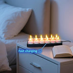 HL Rechargeable LED Tea Lights with USB Charging Base & Remote Timer - Battery Operated Flameless Flickering Votive Candles for Weddings, Emergency, Halloween, and Christmas Decorative 12pcs
