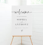 Personalized Wedding Welcome Sign, Minimalist Wedding Sign Signage 12" X 18" (Small), 27" (Medium), 36" (Large), Plastic, Modern, Pole Mount, Weather