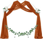 Socomi Wedding Arch Draping Fabric 2 Panels 29" x 19Ft Terracotta Sheer Chiffon Curtain Drapes 6 Yards for Wedding Ceremony Birthday Party Decoration