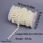 20 Yards/59 Feet Pearl Garland Craft String Pearls, Faux Pearl for Wedding Party Decoration, Christmas Tree Decorations and DIY Crafts (Ivory, 8 mm 59 Feet)