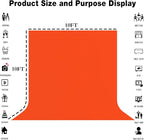10x10FT Orange Abstract Backdrops Solid Orange Portrait Background for Photoshoot, for Photography, for Birthday,for TV Recording Photo Video