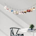 Wall Hanging Photo Display, DIY Picture Photo Frame String with 12 Clips for Hanging Photos Notes and Artworks (Adjustable Alligatory Clip)
