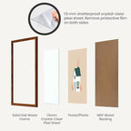 Opposite Wall - 20x30 in - Dark Solid Oak Wood Picture Frame - Lightweight, Versatile & Shatterproof - Wall Hanging Poster or Photo Frame - Wall Decor for Office, Gallery & Home