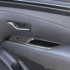 4pcs Carbon Fiber Style Front Rear Doors Window Glass Lift Switch Panel Cover Decorative Sticker Protection Car Interior Accessories for 2022-2024 Hyundai Tucson KT20