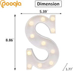 Pooqla LED Marquee Letter Lights Sign, Light Up Alphabet Letter for Home Party Wedding Decoration S