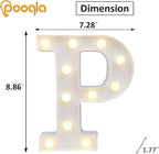 Pooqla LED Marquee Letter Lights Sign, Light Up Alphabet Letter for Home Party Wedding Decoration P