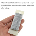 HAHIYO 22Gauge Silver Flexible Floral Wire - 1 Roll, 38 Yards (115 Feet) for Crafts, Christmas Wreaths, Tree & Flower Arrangements, Wedding DIY