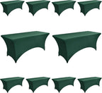 10-Pack 6ft Spandex Table Covers for Rectangle Standard Folding Tables - Wrinkle Resistant Stretch Tablecloths - Ultimate Fitted Table Protector for Parties, Banquet, Wedding