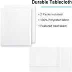 Hiasan 2 Pieces White Rectangle Tablecloth - Waterproof and Spillproof Restaurant Washable Polyester Table Cloth for Dining Room, 60 x 120 Inch