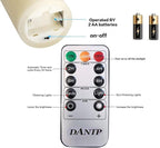 DANIP Ivory LED flameless Candle, with Embedded Star String, 3-Piece LED Candle Set, with 11 Button Remote Control, 24-Hour Timer Function, Dancing Flame, Real Wax, Battery Powered. (Ivory)