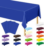 QZYL 4 PCS Blue Tablecloth, 54 x 108 Inches Plastic Table Cloth Disposable, Table Cloth for Parties, Picnic, Camping and Baby Shower Decorations, Leakproof Table Cover of Indoors Outdoors