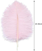 24pcs Natural Light Pink Ostrich Feathers 10-12inch (25-30cm) for Wedding Party Centerpieces，Flower Arrangement and Home Decoration.