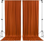 AK TRADING CO. 10 feet x 10 feet Rust IFR Polyester Backdrop Drapes Curtains Panels with Rod Pockets - Wedding Ceremony Party Home Window Decorations