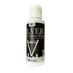 Edible Silver Glitter Paint - 2 fl.oz / 60ml Food Safe Edible Paint for Cake Decorating, Chocolate, Cocktail, Cupcakes - Silver Edibles Glitter Liquid Luster Dust for Halloween Candy, Drinks, Baking