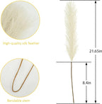 50PCS Faux Pampas Grass, 21.6" Short Artificial Pompous Grass Floral Fake Pompas Grass Branches Vase Filler Flower Arrangement for Home Wedding Boho Decor, Beige