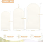7.2FT Ivory Arch Cover - Polyester Fitted Wedding Arch Stand Covers Round Top Chiara Arch Backdrop Cover for Birthday Party Banquet Photo Background Decoration