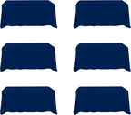 BRILLMAX 6 Pack Navy Blue Tablecloths for 6 Foot Rectangle Tables 90 x 132 Inch - 6ft Rectangular Bulk Linen Polyester Fabric Washable Cloth Cover for Wedding Reception Banquet Birthday Party