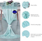 MDS Halloween Chiffon Table Runner - 20 Pack, 29 x 170 Inches, 14ft Each - Sheer Spooky Table Runners for Haunted House Parties, Trick-or-Treat Tables, Witchy Décor, Wedding & Events - Teal
