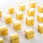 AWELL Gold Gift Candy Box Bulk 2x2x2 inch Small Party Favor Box, Gold Glitter, Pack of 50