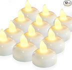 Homemory 12 Pack 200 Hours Flameless Floating Candles, Warm White Led Flickering Tealight Candles in Bulk, Decor for Wedding, Party, Centerpiece, Pool, Christmas