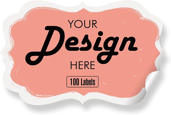 Custom Stickers Personalized Labels - Customized Stickers with Any Design Image Logo Text,Custom Thank You Label Stickers,Custom Stickers for Business Logo,100 Labels (Fancy Frame,6"x4")