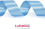 LaRibbons Light Blue Satin Ribbon 1 1/2 Inch 25 Yards Luxury Double Faced Blue Silk Ribbon for Flower Bouquet Crafts Gift Wrapping Wedding Party Babyshower Decoration