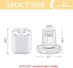 Romadedi Glass Candle Holder for Candlestick - 2Pcs Clear Tapered Wedding Decor Table Centerpiece for Candle Sticks Christmas Party Living Room Dinner Advent Decoration