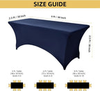 2-Pack 4ft Spandex Table Covers for Rectangular Folding Tables - Wrinkle Resistant Stretch Tight Table Cloths - Ultimate Fitted Table Protector for Parties, Banquet, and Wedding