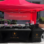 Custom Table Cloth with Business Logo 4FT 5FT 6 FT 8 FT Spandex Customized Table Cover Stretch for Tradeshow Events Birthday Wedding Anniversary Mantel Personalized Table Cloth (8FT)