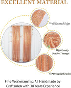 ShinyBeauty Sequin Backdrop Curtains 4 Panels Rose Gold 2FTx8FT Sequin Fabric Photo Backdrops Rose Golden Backdrop Glitter Curtains for Party Baby Shower Backdrop Backgrounds
