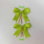 50 pcs 3-1/2" Apple Green Satin Ribbon Twist Tie Bows for Spring Gift Wrapping with Fish Tails (Lt.Green)
