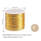 BENECREAT 12 17 18 Gauge Aluminum Wire (17 Gauge,380FT) Anodized Jewelry Craft Making Beading Floral Colored Aluminum Craft Wire - Gold