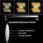 Faith Over Fear Neon Sign Jesus Neon Light Christian LED Signs for Wall Dimmable Warm White Letters Neon Lights Signs for Bedroom Man Cave Classroom Church Decor Christian Religious Sayings