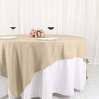 Efavormart 90" Nude Wholesale Linens Polyester Square Linen Tablecloth for Kitchen Dining Catering Wedding Birthday Party Events