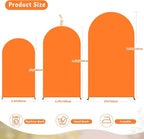 7.2FT Orange Arch Backdrop Cover - Polyester Fitted Wedding Arch Stand Covers Round Top Chiara Arch Backdrop Cover for Birthday Party Banquet Photo Background Decoration