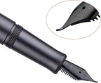 Hongdian M2 Black Forest Mini Fountain Pen, Bent Nib & Sleek Shape Aluminium Short Pocket Travel Pen (Space Gray)