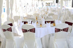 10 Pcs Sequin Chair Sashes Stretch Chair Bands Spandex Polyester Bows for Party Hotel Wedding Banquets Decoration - Burgundy