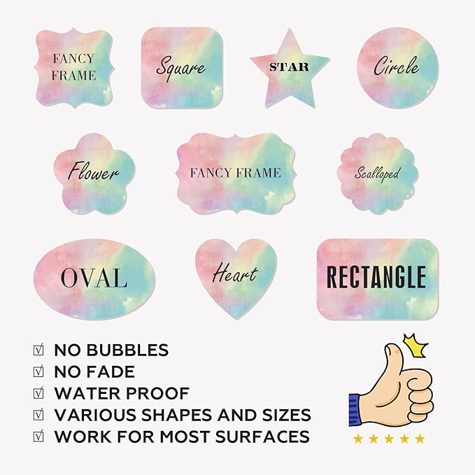 Custom Stickers Personalized Labels - Customized Stickers with Any Design Image Logo Text,Custom Stickers for Business Logo,Custom Thank You Label Stickers,100 Labels (Fancy Frame,6"x4")