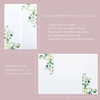 PONATIA 50 PCS Vellum Jackets for 5x7 Invitation Cards- 135GSM Green Eucalyptus Vellum Sleeves, Wedding Invitations Wraps Transparent Christmas Gift Cards Jackets