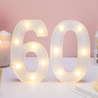Decorative Led Light Up Numbers, 60th Birthday Decorations, Warm White Led Numbers Lights, Lighted Marquee Number Sign for Sweet 60th Party Decor