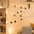 Photo Clip String Light - 33Ft 100LED Fairy Lights with Clips for Pictures With Timer, Photo Light with 50 Clear Clips for Bedroom Christmas Wedding Décor