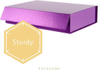 PACKHOME 6 Gift Boxes 11.5x8x2.5 Inches, Sturdy Shirt Boxes with Magnetic Lids for Multiple Occasions (Glossy Light Purple)
