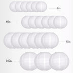 ADLKGG White Paper Lanterns Party Decorative, White Round Hanging Paper Lanterns Decorations for Graduation Wedding Engagement Birthday Party Decorations, 21pcs