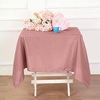 Efavormart 54x54 Dusty Rose Wholesale Linens Seamless Polyester Square Linen Tablecloth for Wedding Banquet Party Restaurant