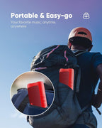 Bluetooth Speaker with HD Sound, Portable Wireless, IPX5 Waterproof, Up to 20H Playtime, TWS Pairing, BT5.3, for Home/Party/Outdoor/Beach, Stocking Stuffers, White Elephant Gifts for Adults (Red)